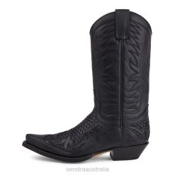 Sendra Boots Australia - Sendra 3241 Cuervo Pull Oil Negro-Trenzado Negro 84HT126 Men