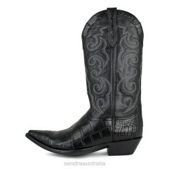 Sendra Boots Australia - Sendra Texas Cocodrilo Belly Negro 84HT192 Men
